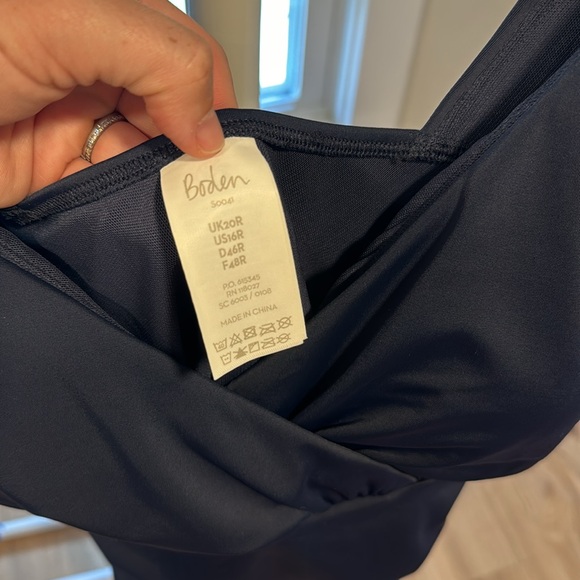 BODEN Talamanca Swimsuit Navy Wrap One Piece Swimwear US Size 16R - Picture 4 of 5